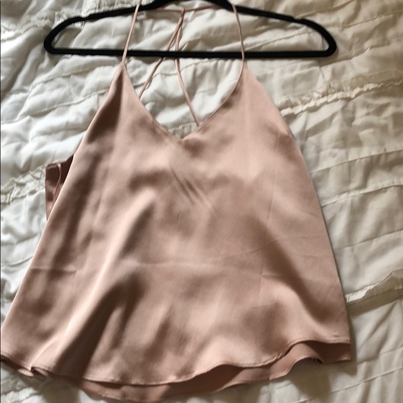 Cotton Candy Tops - Satin Blush Pink Tank Top